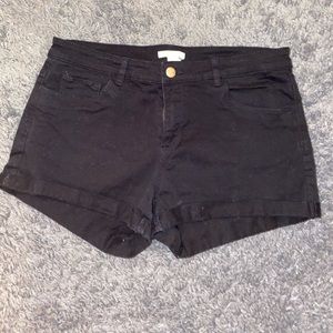 H&M black jean shorts